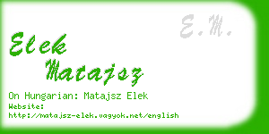 elek matajsz business card